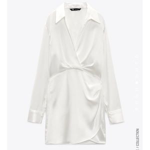 White satin effect dress